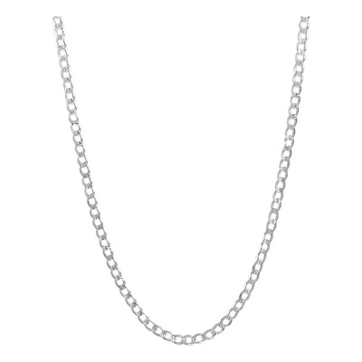 Cadena Cubana Gruesa Diamantada Plata 925 Hombre 55cm X 5mm Color Plateado | Envío gratis