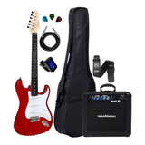 Kit Guitarra Giannini G100 Trd/wh Red Capa Cubo+ Acessórios
