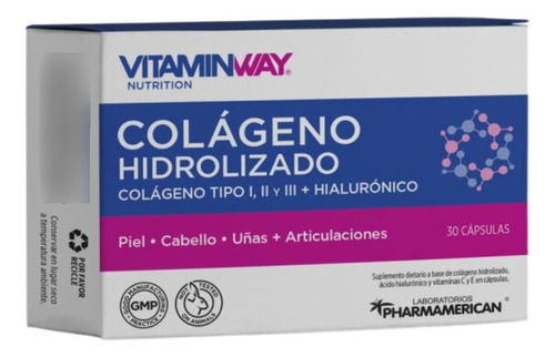 Colageno Hidrolizado + Ac/hialurónico X 30 Caps Vitamin Way