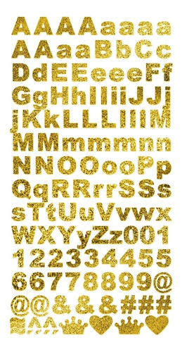 Adesivo Alfabeto Am - Glitter - Dourado (ad112-1)
