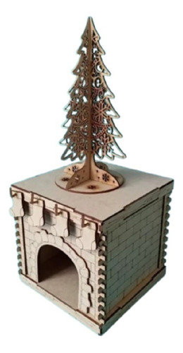 Chimenea Y Arbolito Adorno Navideño