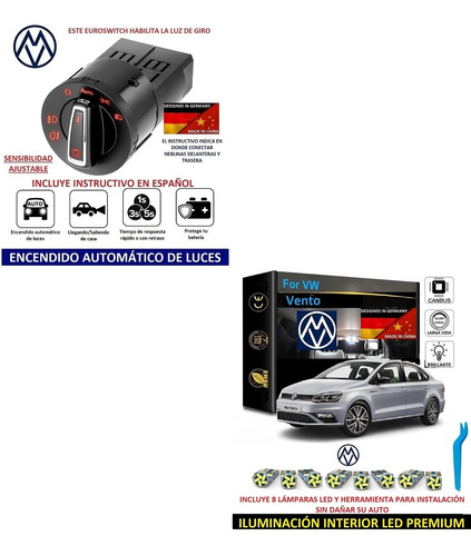 Euroswitch Sensor Automático Y Luces Led Interior Vento