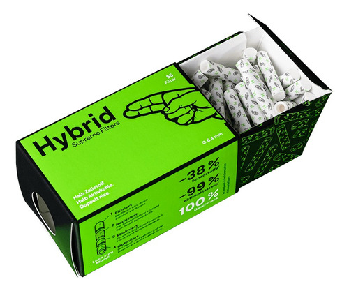 Hybrid Supreme Activated Charcoal Filter Tips - Box 55