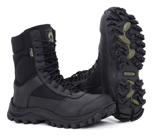 Bota Coturno Airstep C/ Ziper 8628-1 Easy Boot Light - Preto