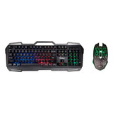 Teclado Y Mouse Gamer Kl160 Global Electronics Con Luces Led Teclado Negro