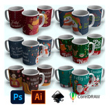 40 Plantilla Para Sublimar Tazas De Navidad  Editables V2