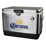 Nevera Portátil Corona Ice Chest 51l, Acero Inoxidable,