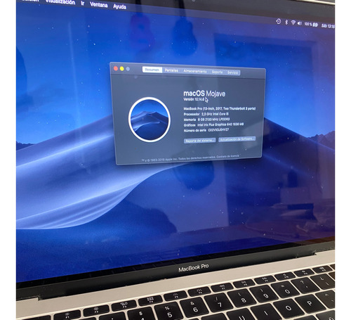 Macbook Pro 2017 - 128gb - 8gb Ram - Intel I5 Impecable