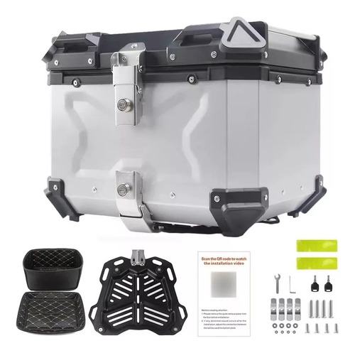 Baul Moto Top Case P/ 1 Casco 45 Litros Con Base Soporte