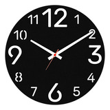 Relógio De Parede Grande 40cm Cozinha Sala Preto Moderno