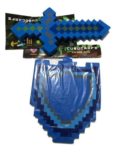 Espada + Escudo De Goma Eva Colores Compatible Minecraft