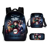 Conjunto De 3 Piezas Mochila Demon Slayer: Kimetsu No Yaiba