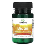 Biotina 10000mcg Lenta Liberação 60 Tablets - Swanson