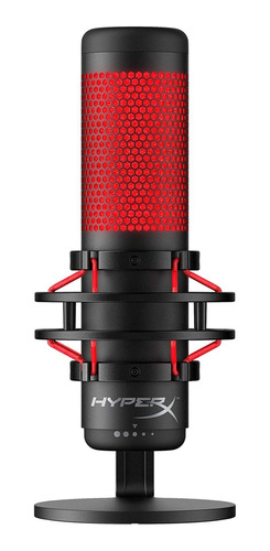 Micrófono Condensador Hyperx, 4 Patrones Polares, Led, Rojo