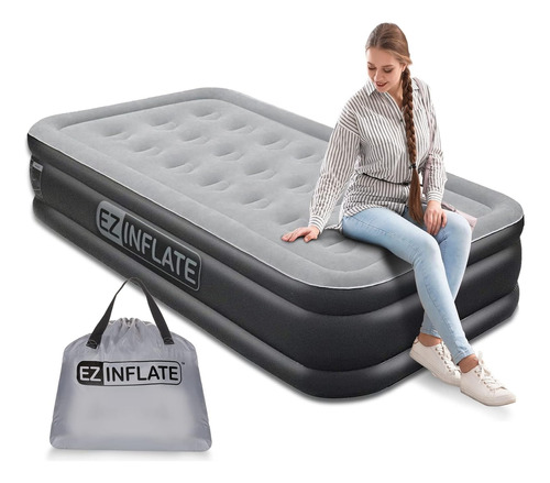 Ez Inflate Cama De Aire Alta Gemelo Colchon Inflable 190x100