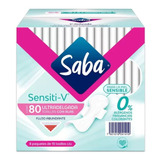 Saba Sensiti-v Toallas Femeninas 80 Pzs 8 Paquetes Con 10pz