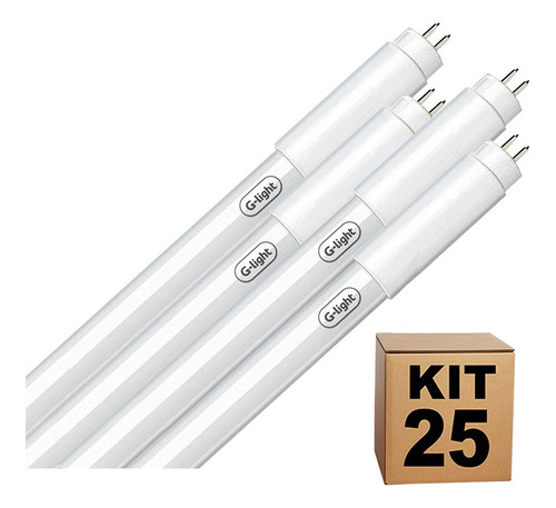 Kit 25 Lâmpada Led Tubular T5 18w 1,14cm Bivolt 4000k Neutra