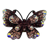 Broche Para Cabello Coreano Mariposa Gde Brillos Violeta