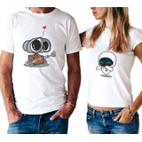 Remera Wall-e Y Eva  Enamorados Amistad Amor Amigo Unisex