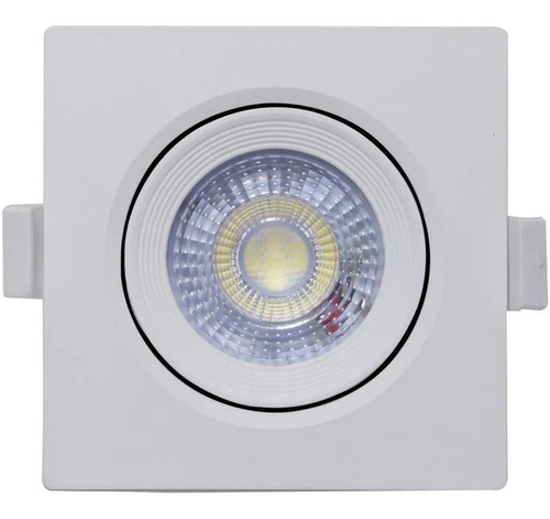 Spot Embutir Led 7w Direcionavel Quadrado Luz Quente 3000k