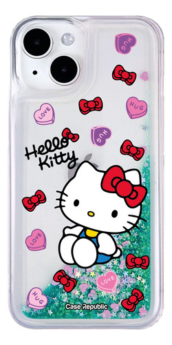 Funda Celular Para iPhone Hello Kitty Glitter Liquida