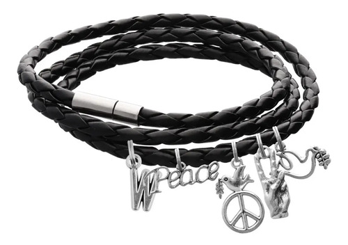 Pulsera Símbolo Paz Paloma Brazalete Dije Letra Pareja Amor