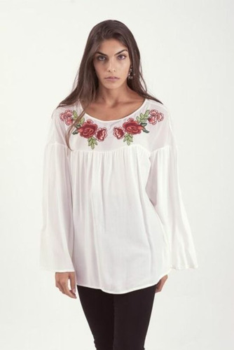 Blusa Camisa Bordada Importada Boho Tipo Vars India Style