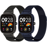 2 Correa Milanese + Funda Acero Para Xiaomi Mi Redmi Watch 4