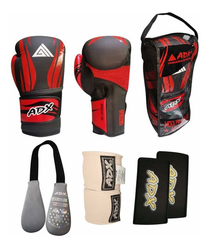 Kit Guantes Entrenamiento Para Box Modelo Alipk + Accesorios