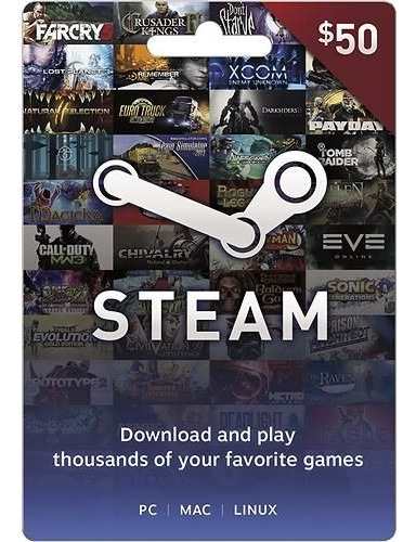 Steam Cartão Pre-pago R$50 Reais