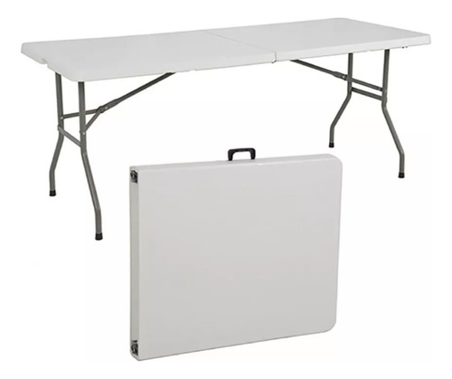 Mesa Plegable 180 Cm Tipo Maleta Blanca 