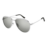 Lentes De Sol Cartier Ct0325s-010 59 Plateado Hombre