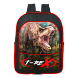 Mochila Escolar Infantil Grande Dinossauro T Rex Pr/vm