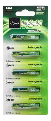 Pilas Recargable Aaa Microlab Hybrid 1100mah Precargadas 5u