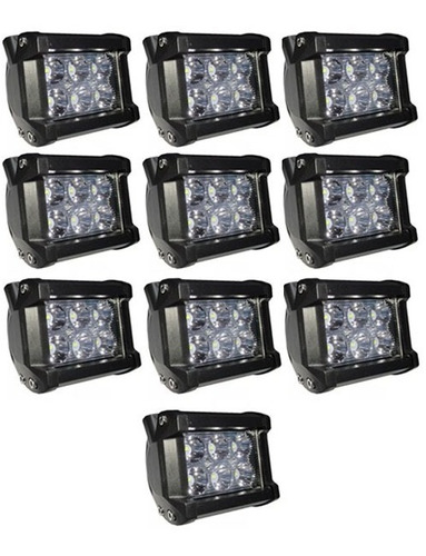 10 U X Faros Auxiliar De 6 Led 18w 12v Moto 4x4