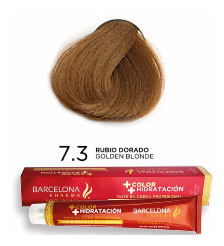  Tinte Profesional Crema Barcelona Pharma 100g Keratina Bf-tp Tono 7.3 Rubio Dorado