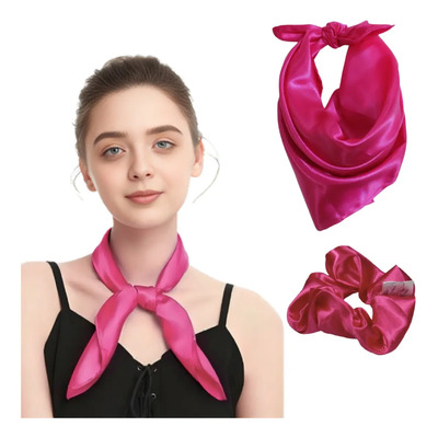 Mascada de Satín Fucsia para Mujer, Pañuelo Liso Unitalla | Meses sin interés