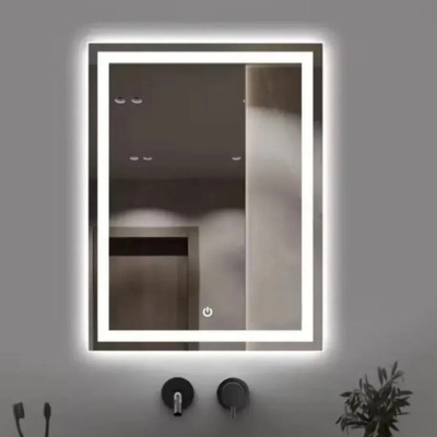 Espejo Luz Led Touch Pared Baño Tocador Vestidor 3 Luces Ch1 Marco Es72 Rectangular Con Marco | MercadoLibre