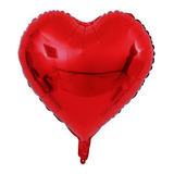 Pack 50 Globos Metálicos Corazones Rojos 45cm Con Varillas