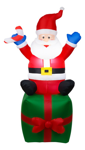 Adorno Navideño Inflable Santa Claus 6 Ft Con Luces Led, Imp