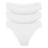 Panty Tanga Unicolor De Algodón Peinado Premium (pack X3)(60