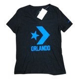 Remera Converse Orlando Importada Mujer T:l Escote V M/corta