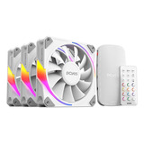 Kit 3 Cooler Fan Sangue Frio 3 Argb White Ghost 120mm Pcyes Led Rgb