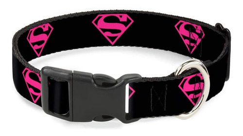 Collar De Perro Con Hebilla De Plastico Superman Shield Neg