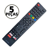 Kit 5 Controles Remoto Compatível Tv Philco Smart Atacado