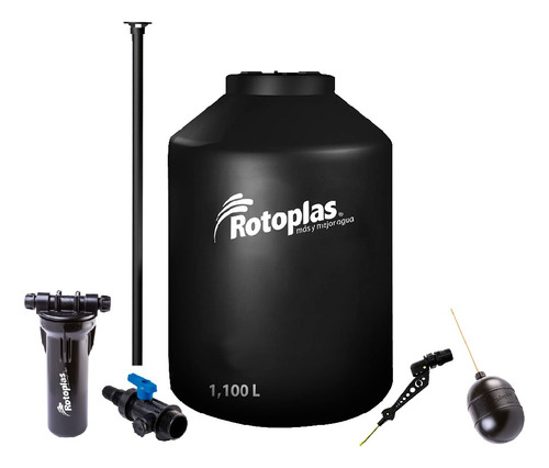 Rotoplas Tinaco Agua 1100lts Negro