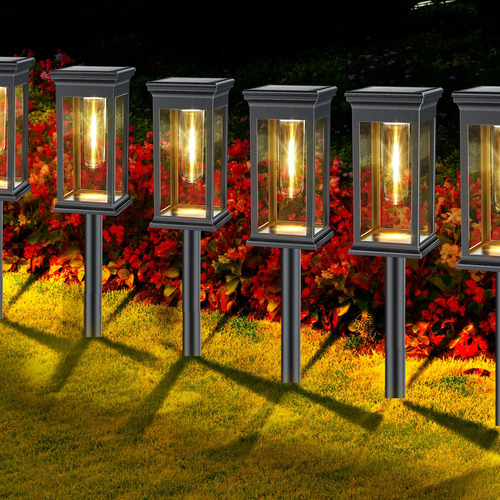 Lamparas Led Solares Para Patio Pantalla Rectangular 6 Pzs