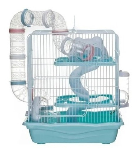 Gaiola Para Hamster 3 Andares Safari Russo Chines Gerbil Cor Azul