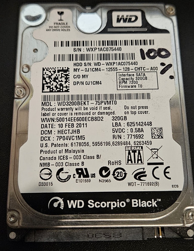 Disco Rigido Wd Black 320gb