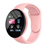 Smartwatch D18 Reloj Inteligente De Malla Color Rosa